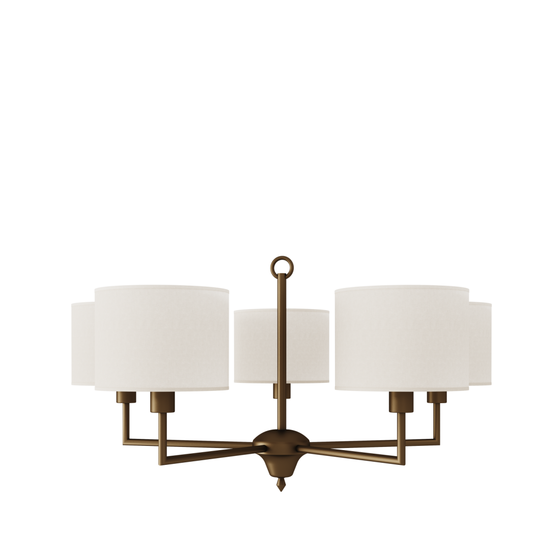 Lustre Foco Metallo Vicenza Cúpulas Tecido 5L E27 Ø800x420mm LU 423