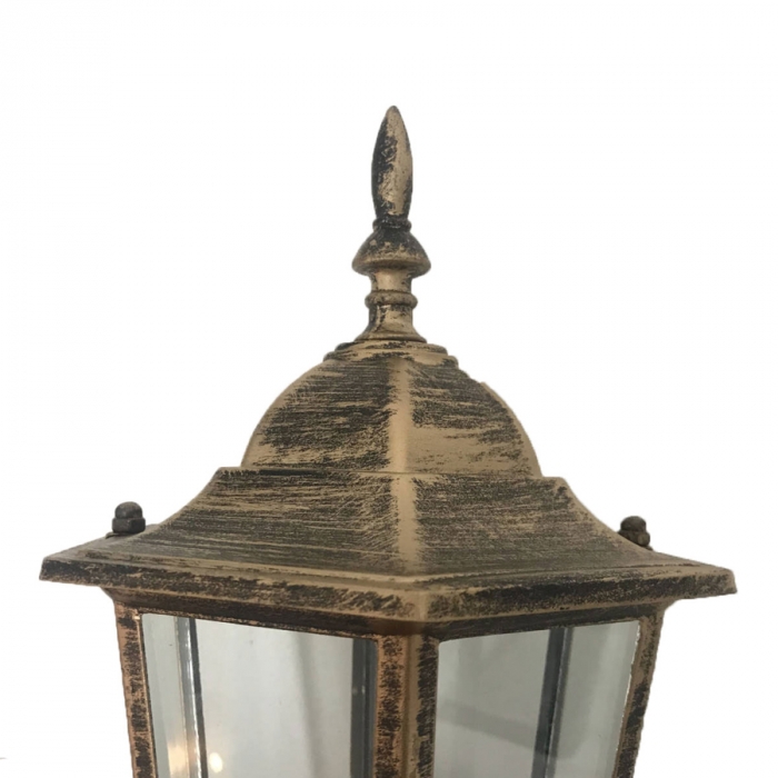 Arandela Biancoluce Nice Alumínio e Vidro Transparente Ouro Velho 1L E27 200x150x350mm AC204P
