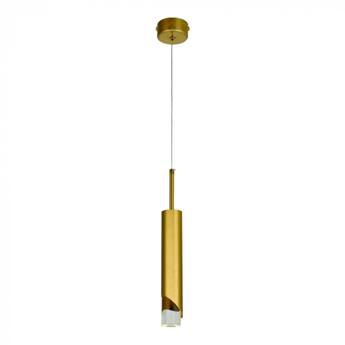 Pendente Sindora Metal Dourado Cristal 5 watts 3000K Ø50x400mm QD05165