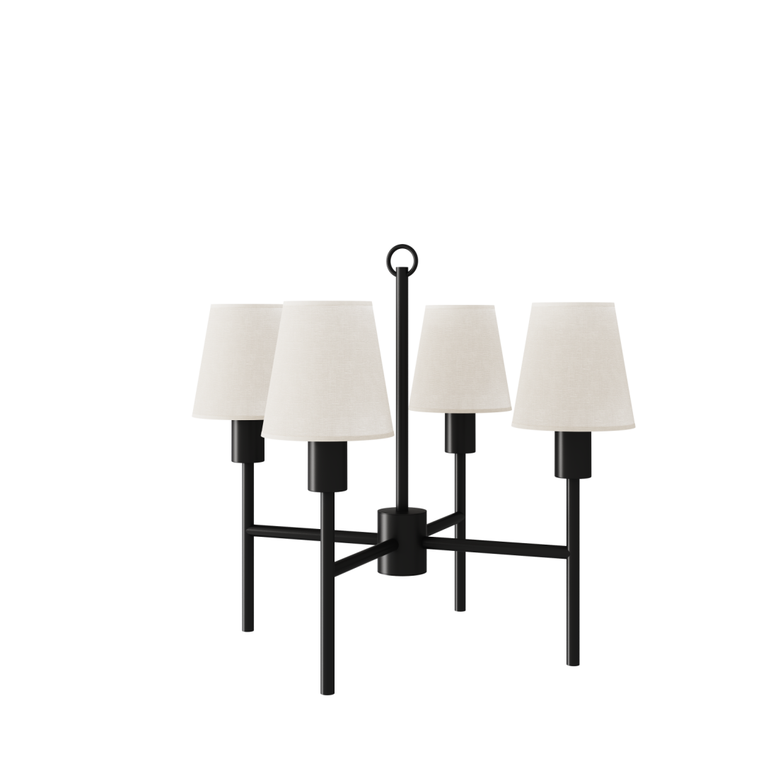 Lustre Foco Metallo Tocheiro Mini Cúpulas Tecido 4L E27 Ø400x400mm LU 411/M