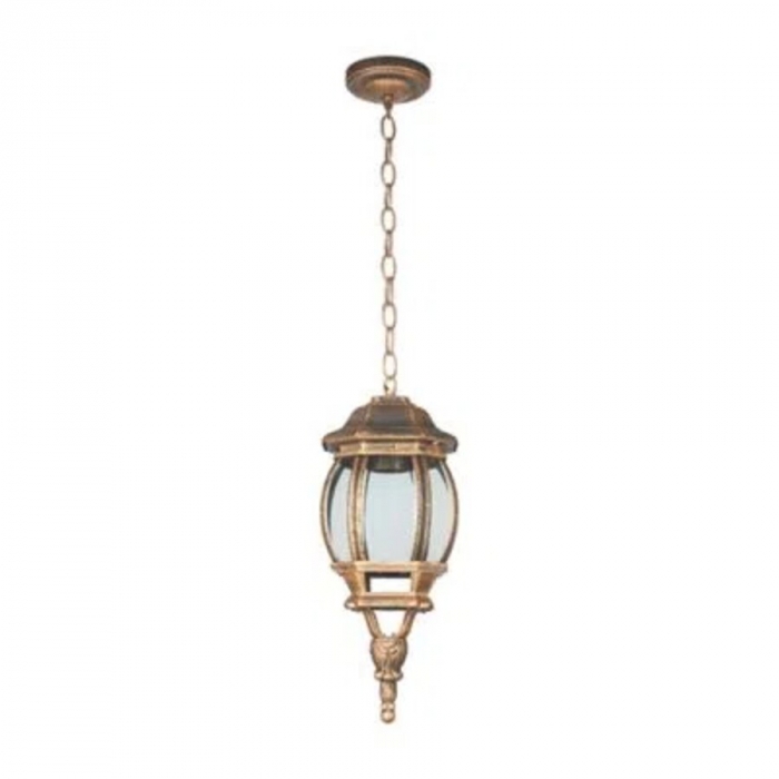 Pendente Biancoluce Clássica Lille Alumínio e Vidro Transp. Ouro Velho 1L E27 215x150x500mm AC201T-P 