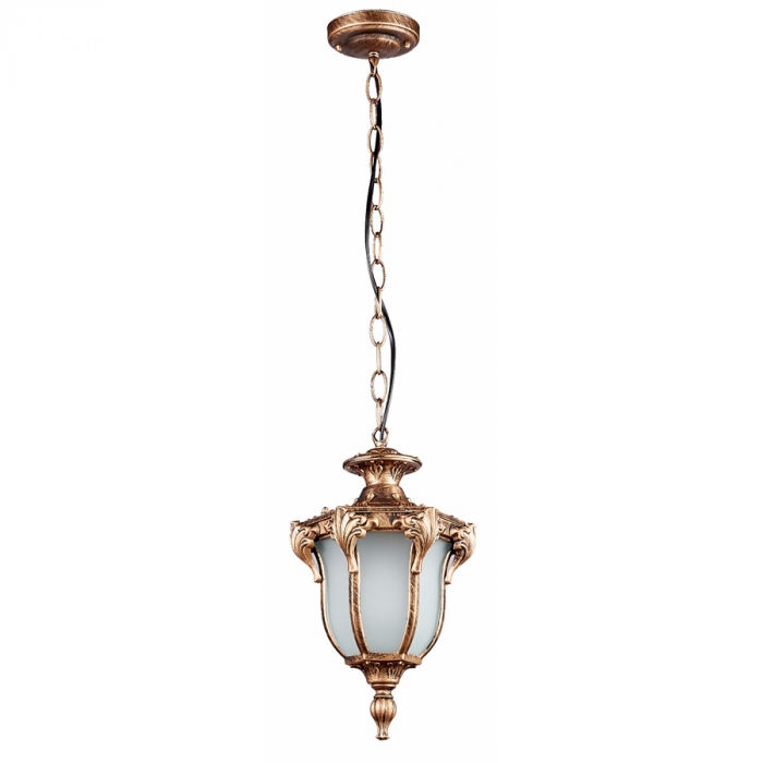 Pendente Biancoluce Modelo Cannes Alumínio Injetado e Vidro Fosco Ouro Velho 1L E27 180x340mm AC809T