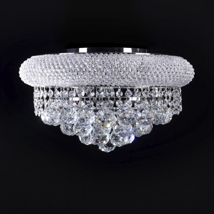 Pendente Biancoluce Imperial Belvedere Cristal K9 Transparente 6L E14 Ø400x250mm P040-06 