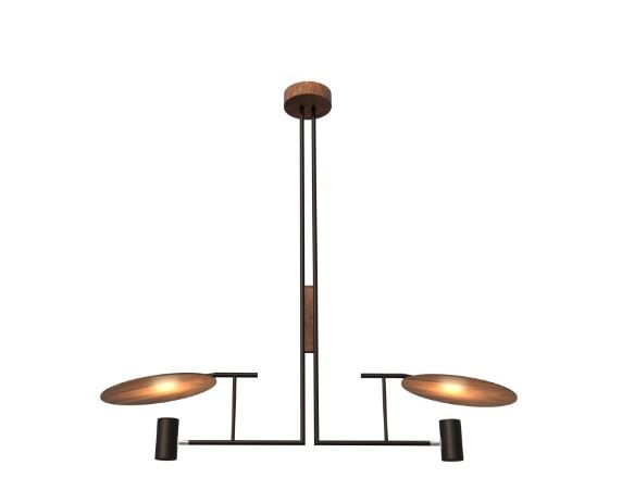 Pendente Fox Lustres Madeira Tune 2L Dicroica MR16 1100x1090x300mm 1300