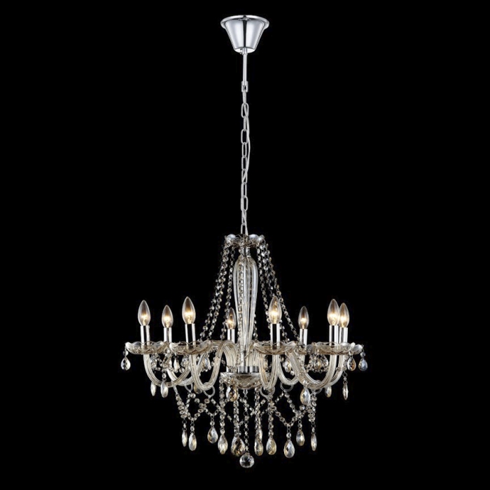 Pendente Biancoluce Maria Tereza 8 Braços Cristal K9 Âmbar 8L E14 Ø690mm MT11-08A