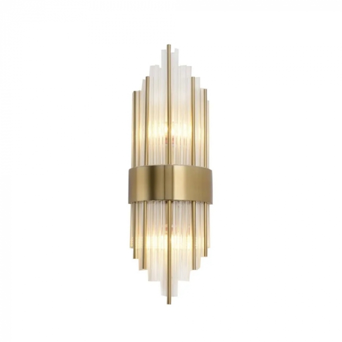 Arandela Sindora Metal Bronze Vidro Transparente 2L E14 590x200x100mm DCB00235