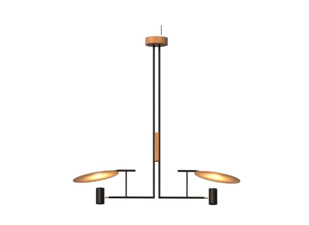 Pendente Fox Lustres Madeira Tune 2L Dicroica MR16 1100x1090x300mm 1300