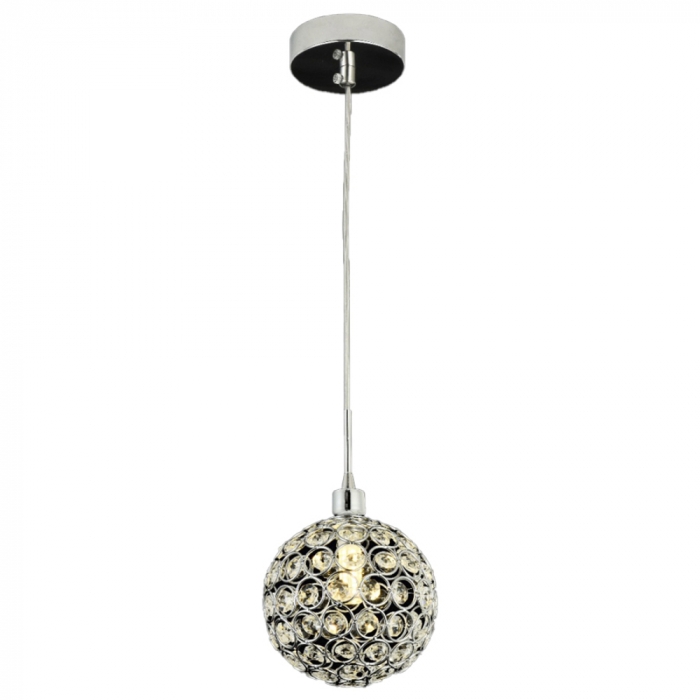 Pendente Sindora Metal Cromado Cristal 1L G9 Ø120mm QD05158