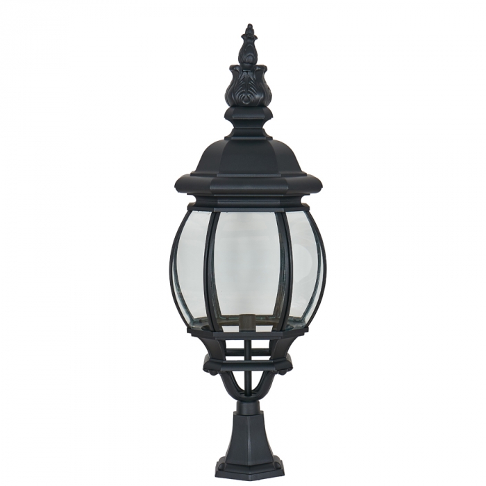 Balizador Biancoluce Lille Alumínio Injetado e Vidro Bisotê Preto Fosco 1L E27 Ø410x1180mm AC201C-XG