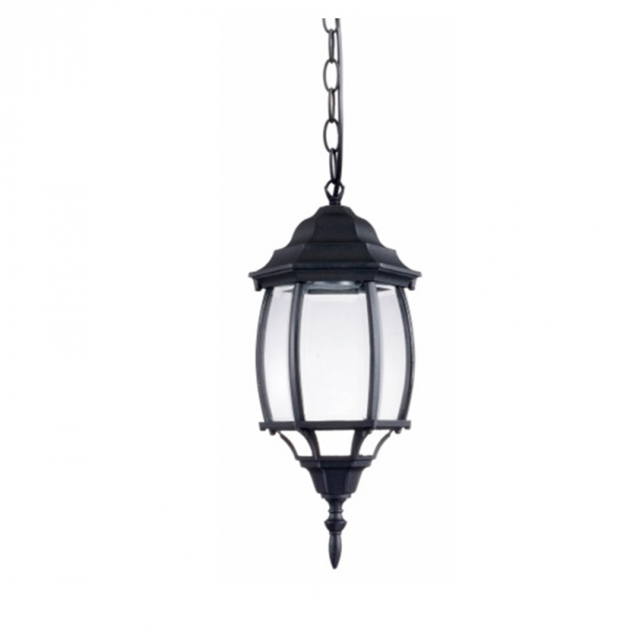 Pendente Biancoluce Tours Alumínio Injetado e Vidro Transp. 1L E27 Ø165x380mm AC205T