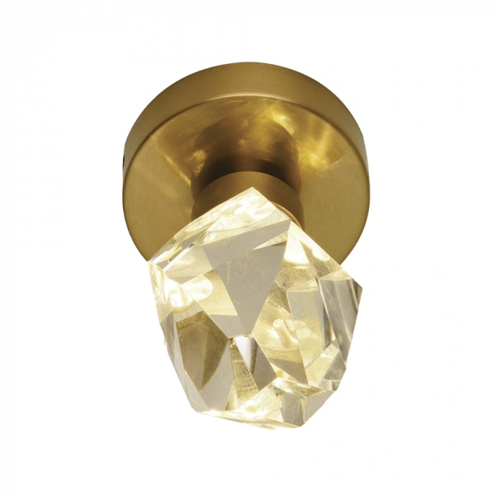 Arandela Sindora Metal Bronze e Cristal 5 watts 3000K 85x170mm DCB02176