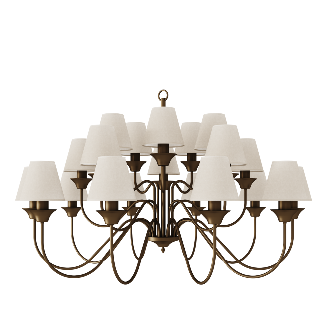 Lustre Foco Metallo Belga Belga Cúpulas Tecido 20L E27 Ø1160x690mm LU 409/20