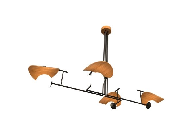 Pendente Fox Lustres Madeira Madame 4L E27 1100x1700x900mm 1305