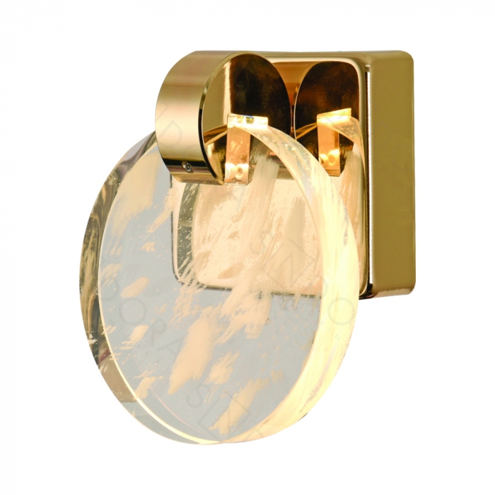 Arandela Sindora 5 watts 3000K Metal Dourado e Cristal 130x130mm DCB02191