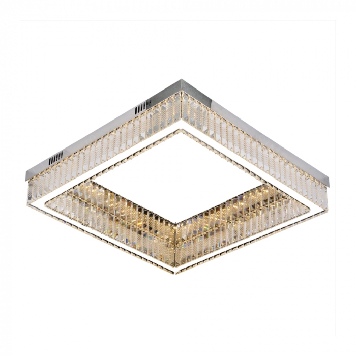 Plafon Sindora Inox Cromado e Cristal 40 watts 3000K 600mm DCX00831