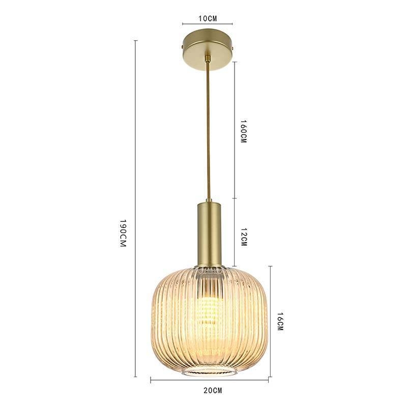 Pendente Nordecor Canne Oni 1L E27 Ouro Champagne 160x200mm 2915