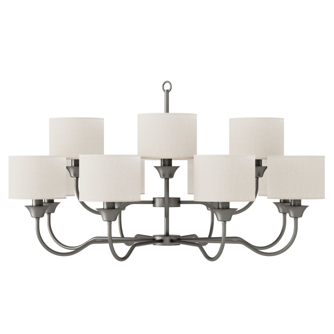 Lustre Foco Metallo Alba Cúpulas Tecido 12L E27 Ø1175x620mm LU 432/12