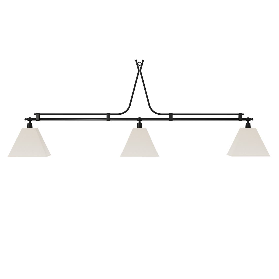 Pendente Foco Metallo Arezzo Cúpula Tecido 3L E27 2000x195x750mm PE 515/3
