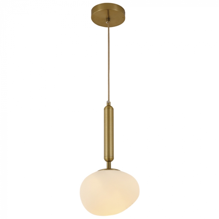 Pendente Sindora 1L E14 Metal Bronze Vidro Branco 170x120mm DCD04029