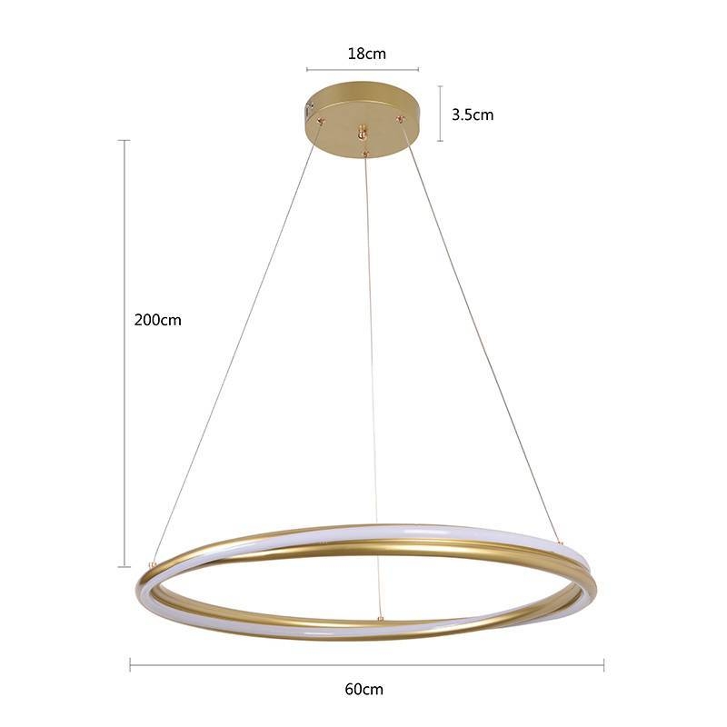 Pendente Nordecor Euni 56 watts 3000K Dourado Fosco Ø600mm 2871