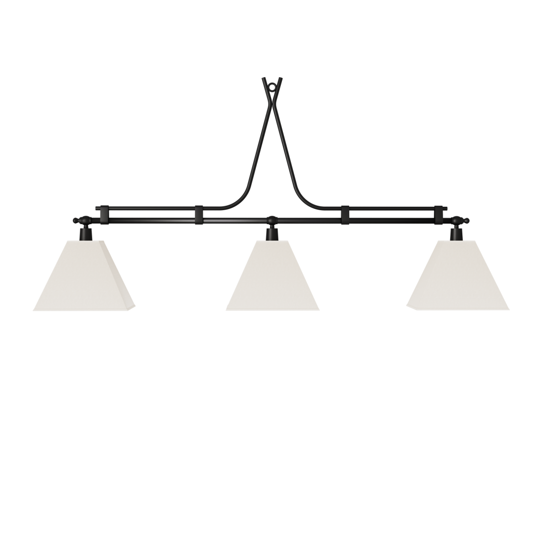 Pendente Foco Metallo Arezzo Cúpula Tecido 3L E27 1500x195x750mm PE 515/2