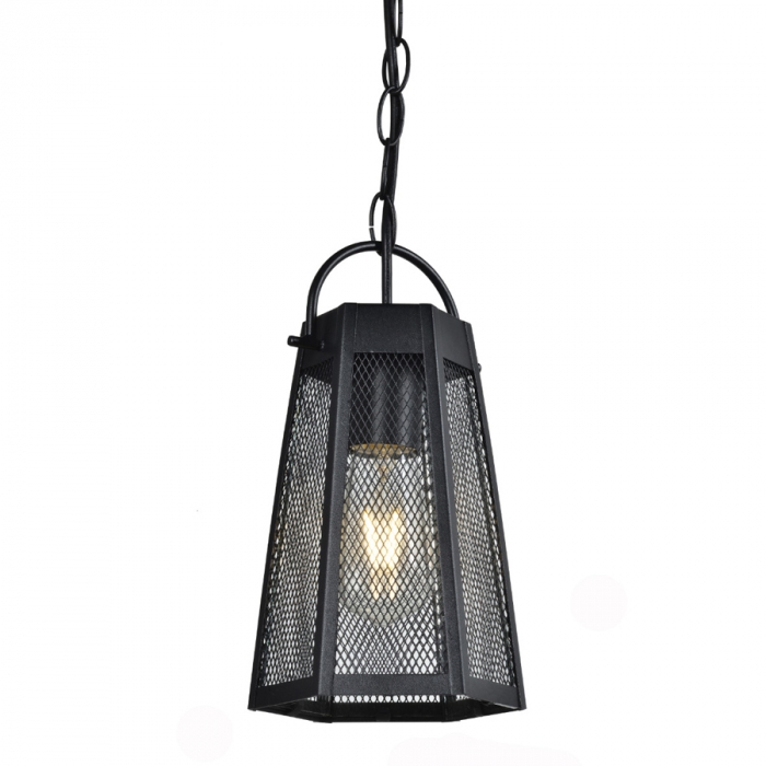 Pendente Biancoluce Moderno Sextavado London
Aço e Vidro Transparente Preto Fosco 1L E27 290x152mm AM602T