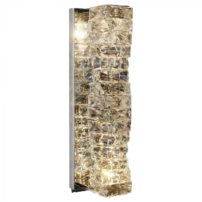 Arandela Sindora 20 watts 3000K Metal Cromado e Cristal Transparente 150x450mm DCB02817