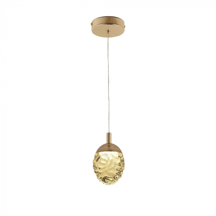 Pendente Sindora Metal Dourado e Cristal 5 watts 100x150mm DCD02172