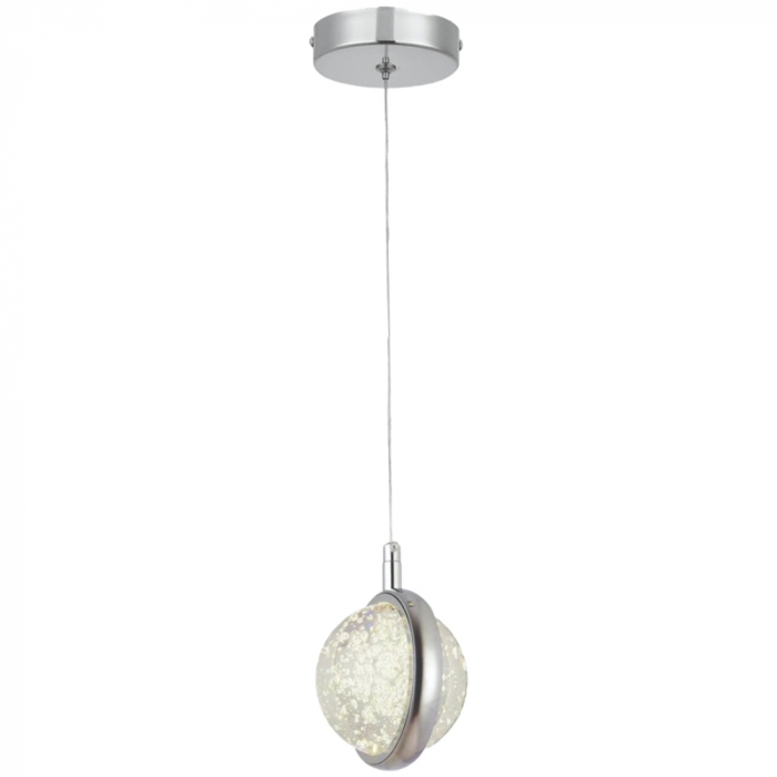 Pendente Sindora Metal Cromado e Cristal 6 watts 3000K Ø120mm QD05110