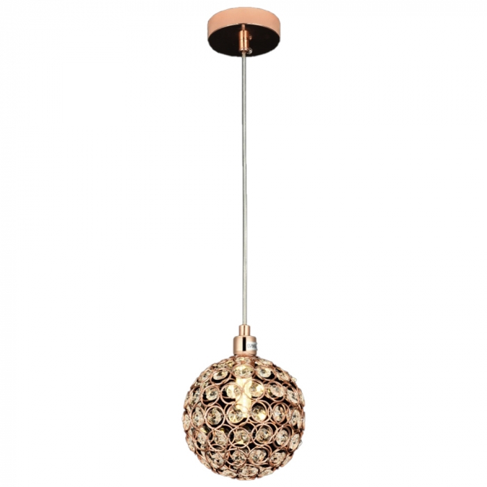 Pendente Sindora Metal Cristal Rose 1L G9 Ø120mm QD05160