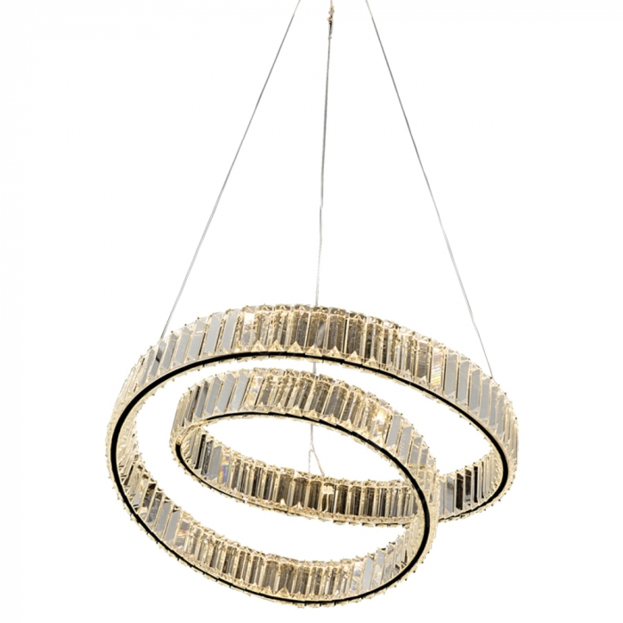 Pendente Sindora 70 watts 3000K Metal Dourado e Cristal Ø600mm DCD02805