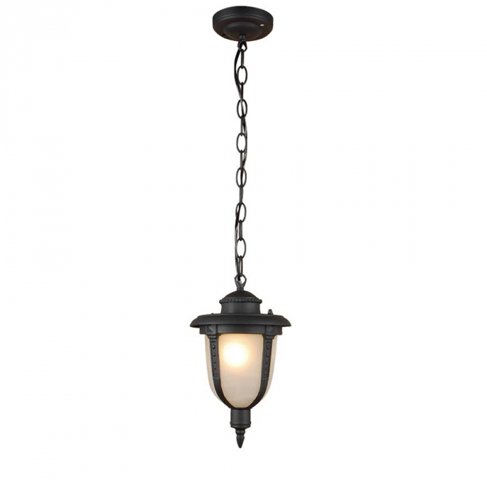 Pendente Biancoluce Modelo Toulouse Alumínio Injetado e Vidro tipo Murano Preto Fosco 1L E27 165x275mm AC210T