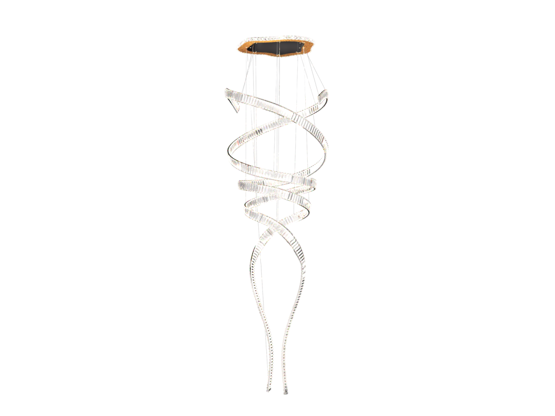 Lustre Dna Lustres Streamer Duplo Bailarina Dourado 300 watts 3000K Ø900x2500mm 