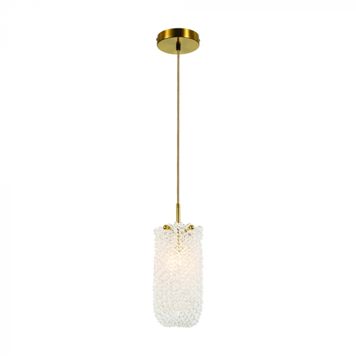 Pendente Sindora Metal Bronze Cristal Transparente 1L E14 100x280mm DCD04112