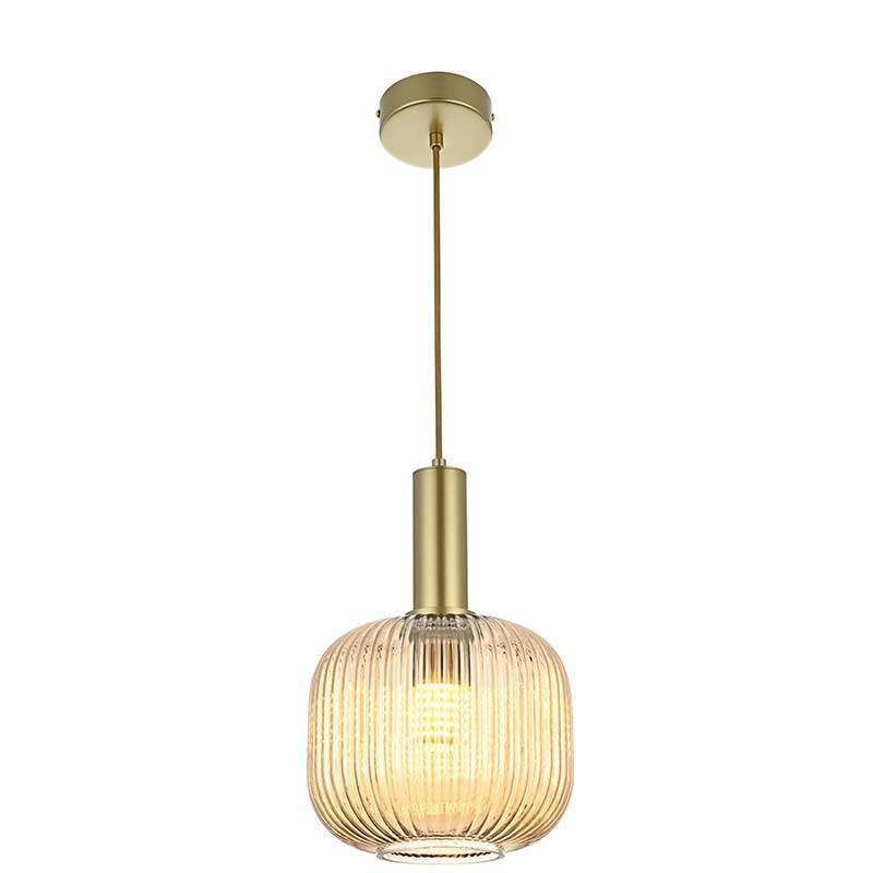 Pendente Nordecor Canne Oni 1L E27 Ouro Champagne 160x200mm 2915