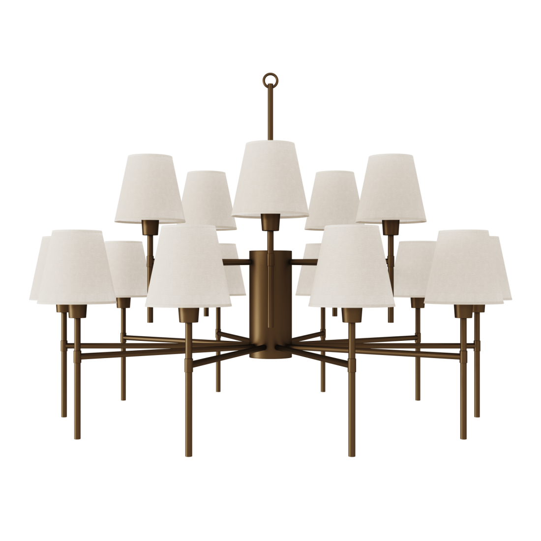 Lustre Foco Metallo Amalfi Cúpulas Tecido 15L E27 Ø1150x820mm LU 419/15