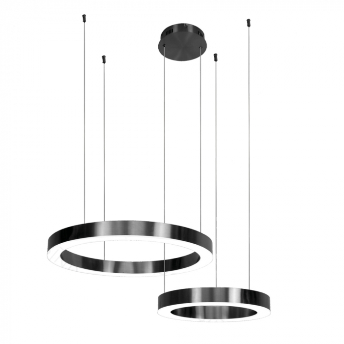 Pendente Sindora 63 watts 3500K Inox Preto Acrílico Ø400/Ø600mm DCD01287

