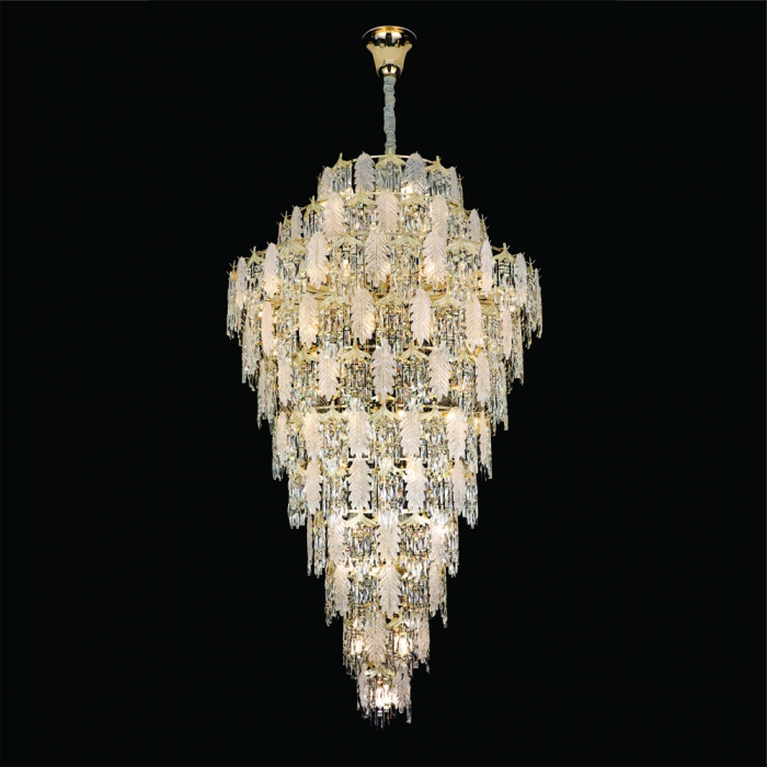 Pendente Sindora Metal Dourado e Cristal Transparente 101L E14 1300x2300mm DCD01925