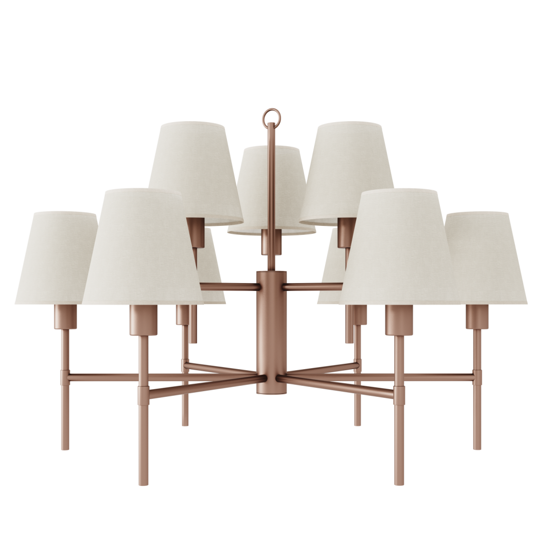 Lustre Foco Metallo Amalfi Cúpulas Tecido 9L E27 Ø860x580mm LU 419/9