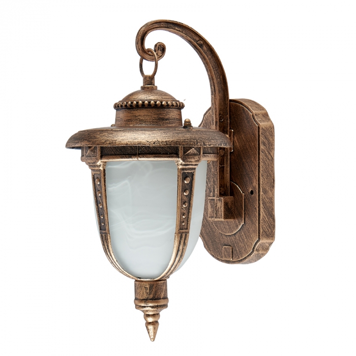 Arandela Biancoluce Modelo Toulouse Alumínio Injetado e Vidro tipo Murano Ouro Velho 1L E27 195x165x310mm AC210P