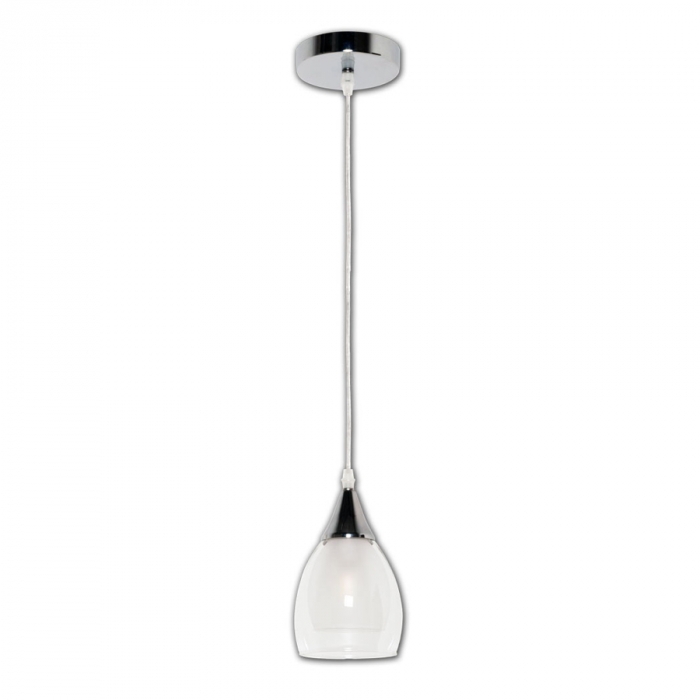 Pendente Biancoluce Avulso Tulip Cromado Metal Vidro Cromado 1L E14 Ø120mm PB012/1 CR 