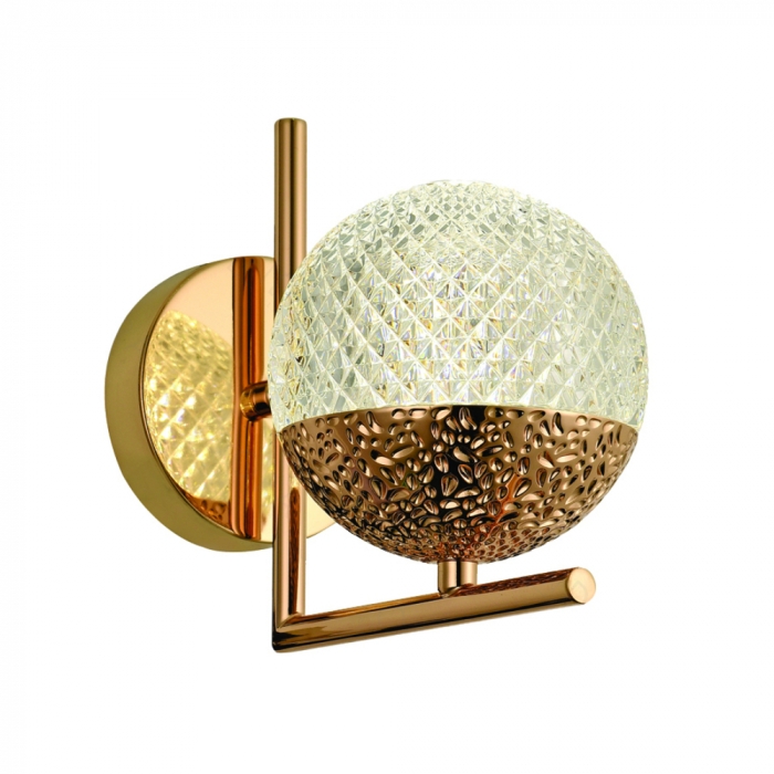 Arandela Sindora Metal Dourado e Acrílico 7 watts 120x180mm DCB02184