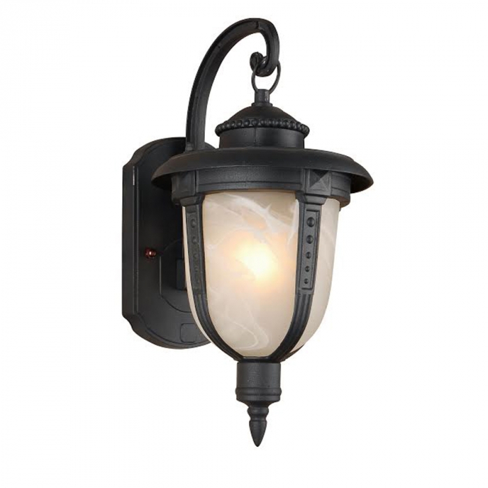 Arandela Biancoluce Modelo Toulouse Alumínio Injetado e Vidro tipo Murano Preto Fosco 1L E27 195x165x310mm AC210P