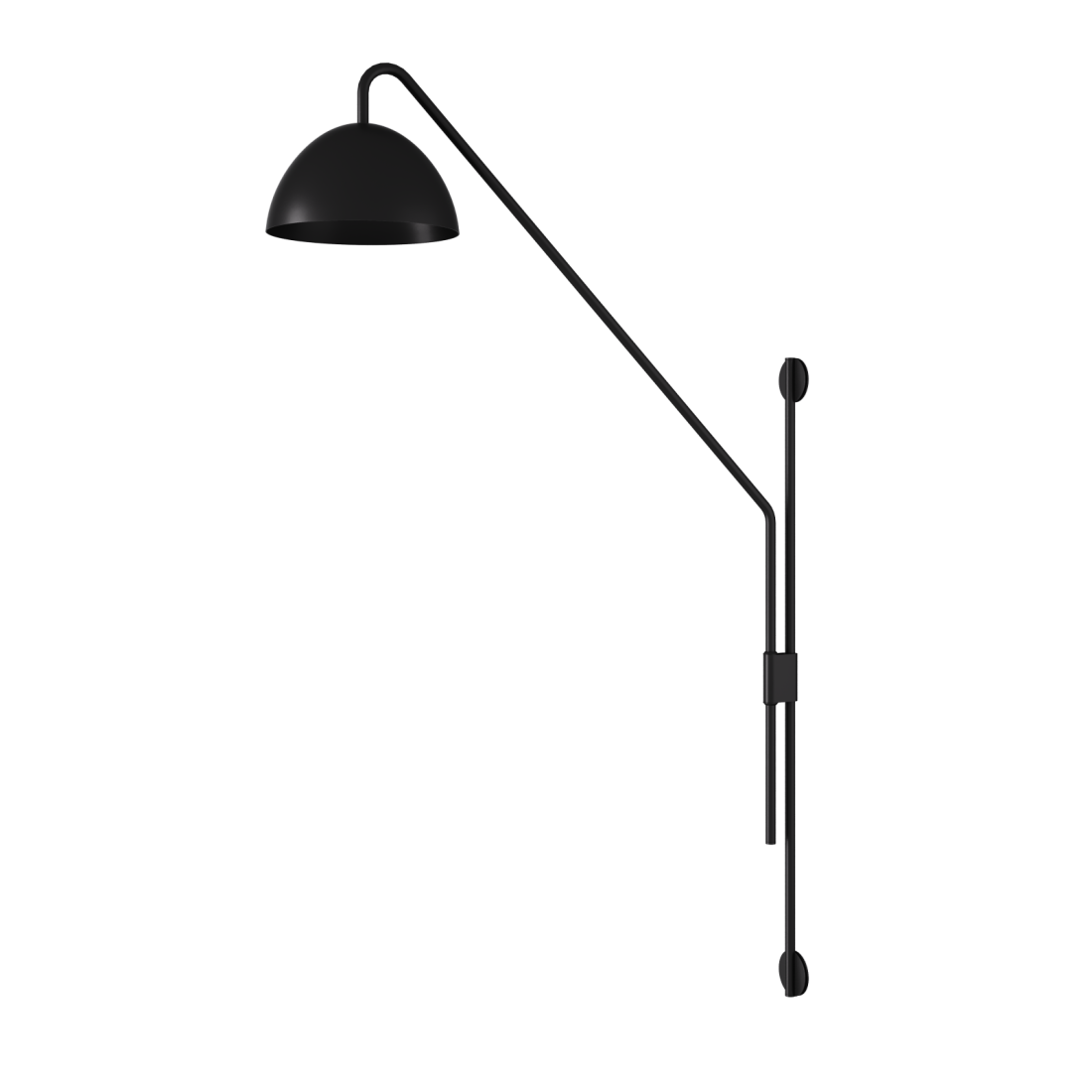 Coluna de Parede Foco Metallo Andria Articulada Ligação Direta Cúpula Metal Ø215x1122x695mm CO 310/L
