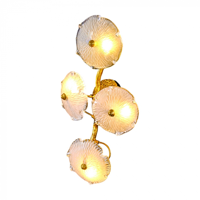 Arandela Sindora Alumínio Ouro Velho Vidro 4L G9 650mm DCB01741