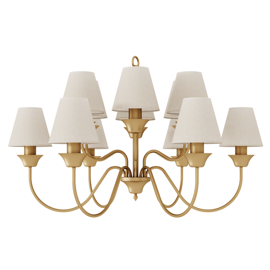 Lustre Foco Metallo Belga Cúpulas Tecido 12L E27 Ø900x510mm LU 409/12