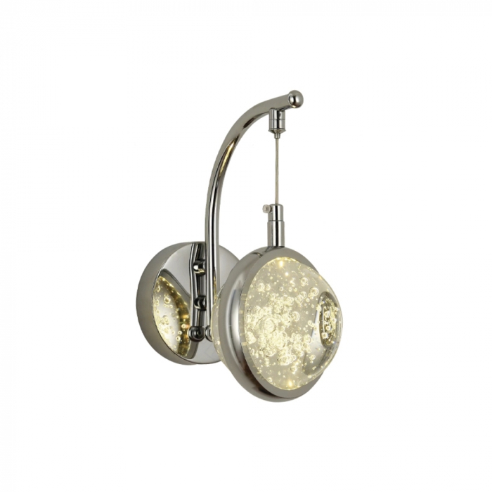 Arandela Sindora 7 watts 3000K Metal Cromado Cristal 120x200mm QB05111