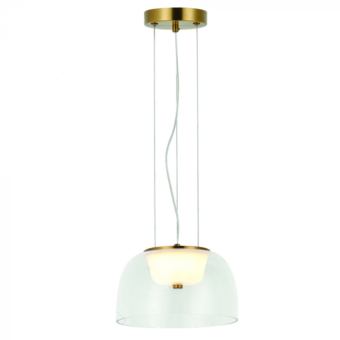 Pendente Sindora 12 watts 3000K Metal Bronze e Vidro Transparente 220x130mm DCD04068