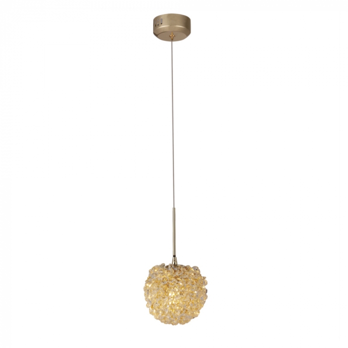 Pendente Sindora Metal Dourado Cristal Transparente 1L G9 150x1500mm DCD00286