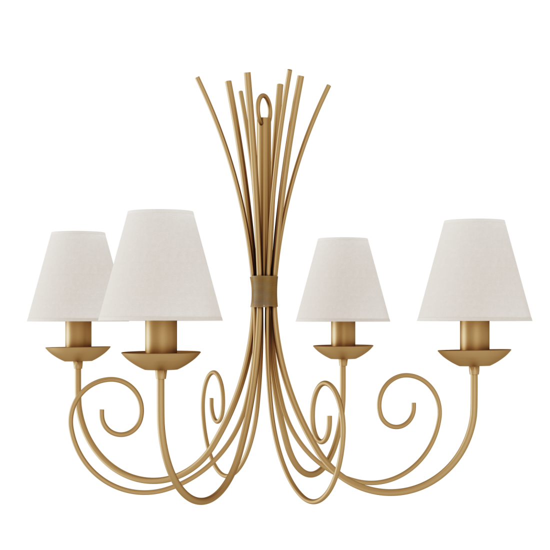 Lustre Foco Metallo Neo Cúpulas Tecido 4L E27 Ø760x570mm LU 406/4
